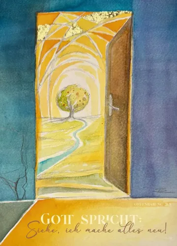 Poster Jahreslosung 2026 Simone Riedel DIN A2 - Offenbarung 21,5