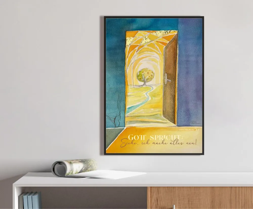 Poster Jahreslosung 2026 Simone Riedel DIN A2 - Offenbarung 21,5