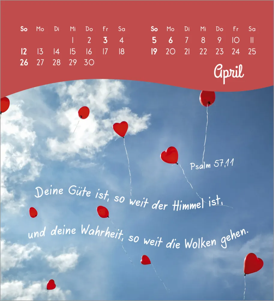 Von Herzen ein glückliches Jahr - Tischkalender