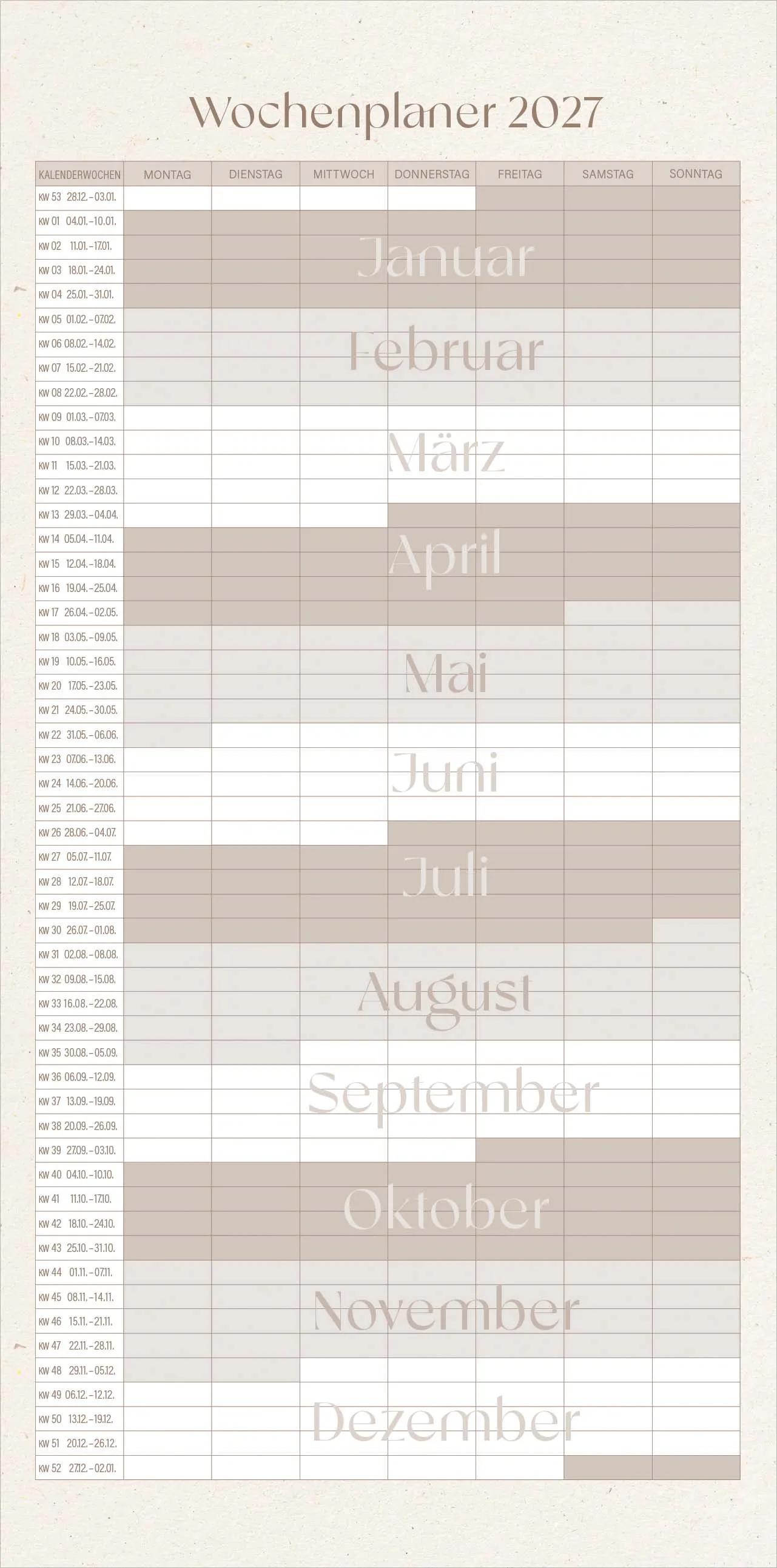 Kalender Alltag voller Liebe - Familien-Terminplaner