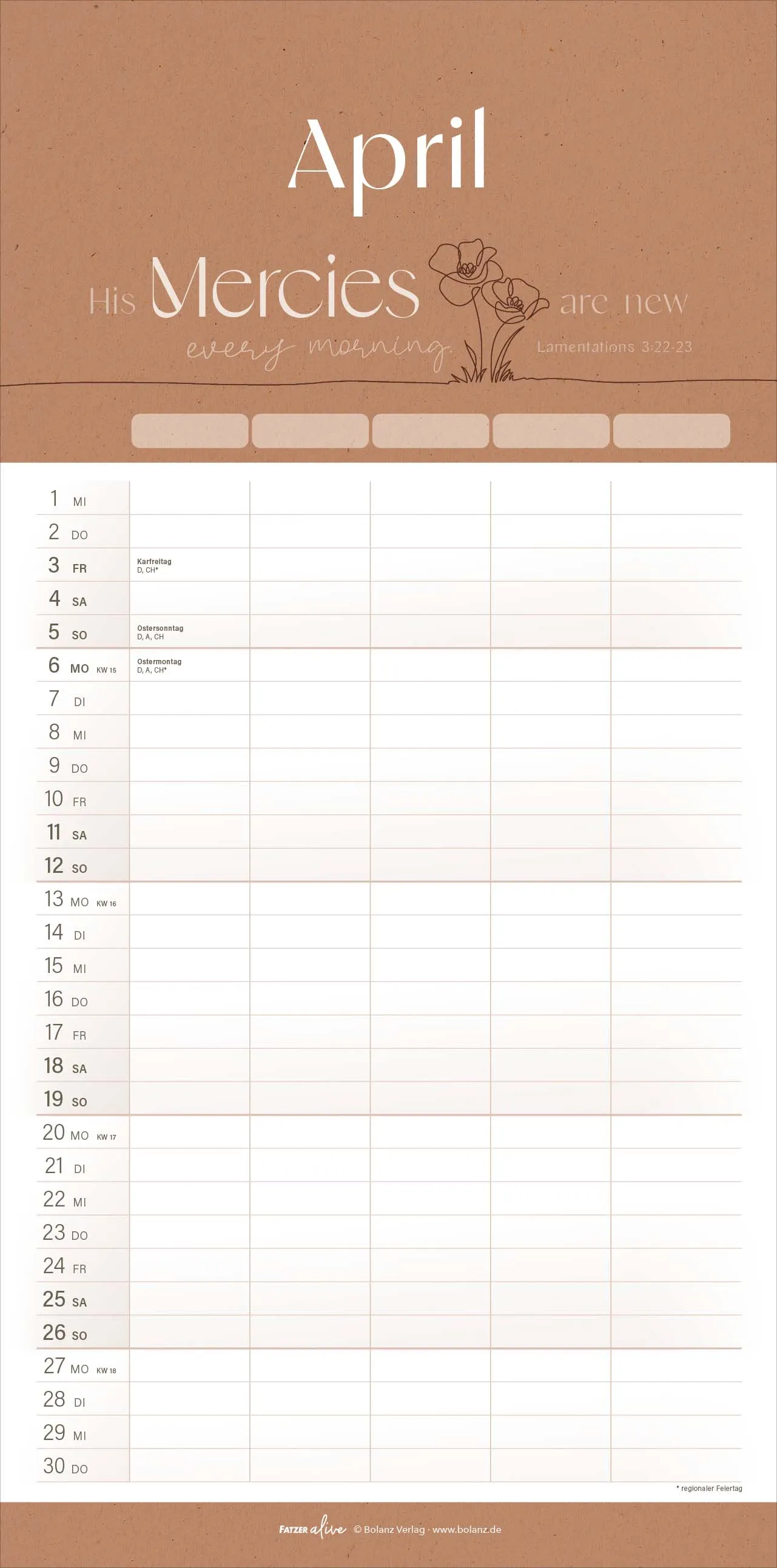 Kalender Alltag voller Liebe - Familien-Terminplaner