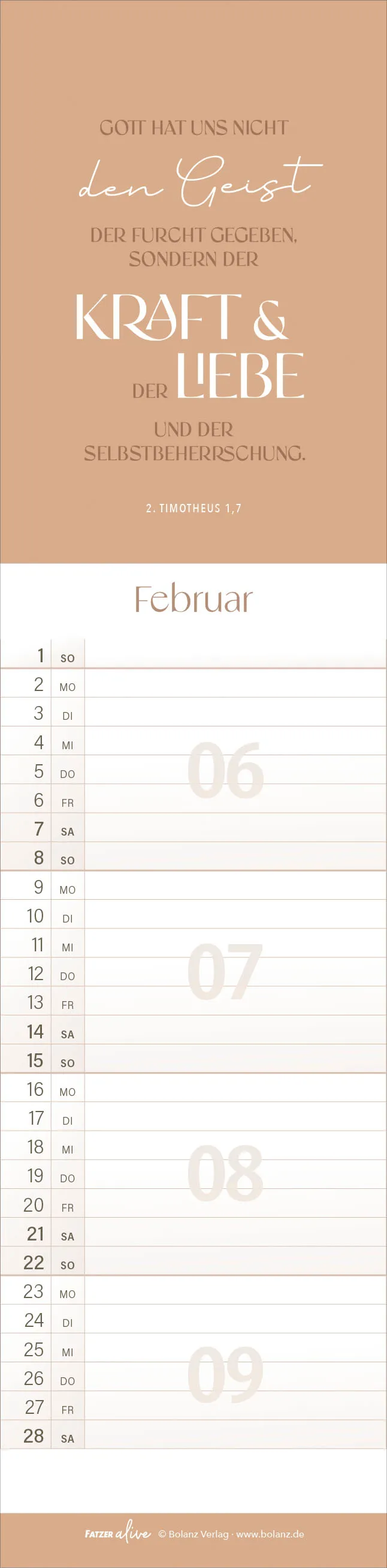 Kalender Erfüllt leben - Streifenterminer