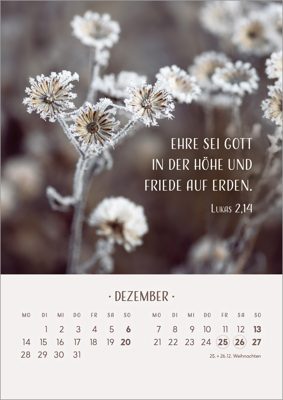 Zarte Blumengrüsse - Tischkalender mit Holzaufsteller