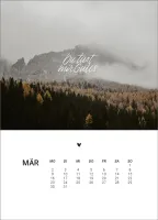 Kalender Zweitausendsechsundzwanzig - Tischkalender mit Holzaufsteller