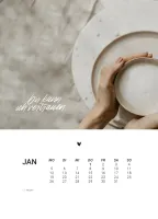 Kalender Zweitausendsechsundzwanzig - Tischkalender mit Holzaufsteller