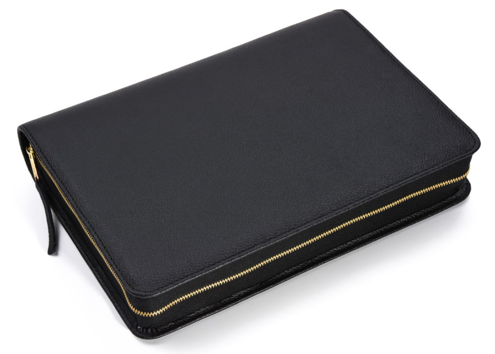 Bibelhülle für Schlachter 2000 Grossdruckausgabe - Rindleder, fein genarbt, schwarz