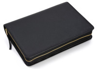 Bibelhülle für Schlachter 2000 Grossdruckausgabe - Rindleder, fein genarbt, schwarz