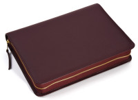 Bibelhülle für Schlachter 2000 Standardausgaben - Rindleder, fein genarbt - Bordeaux-Rot