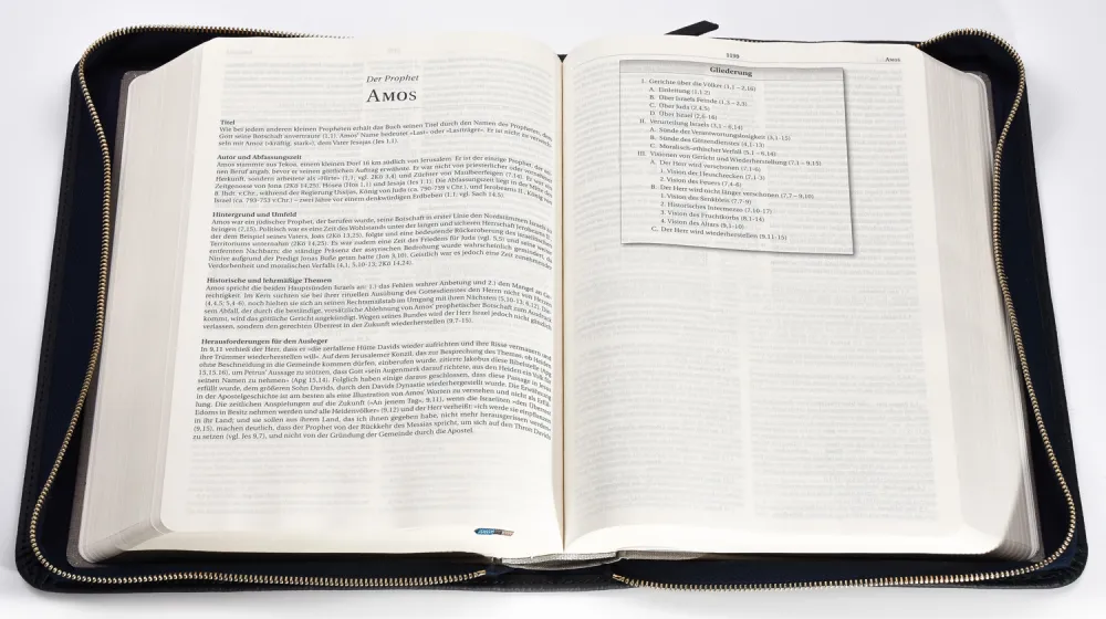 MacArthur Studienbibel mit Echtleder-Bibelhülle - Hülle in leicht genarbten Echtleder mit...