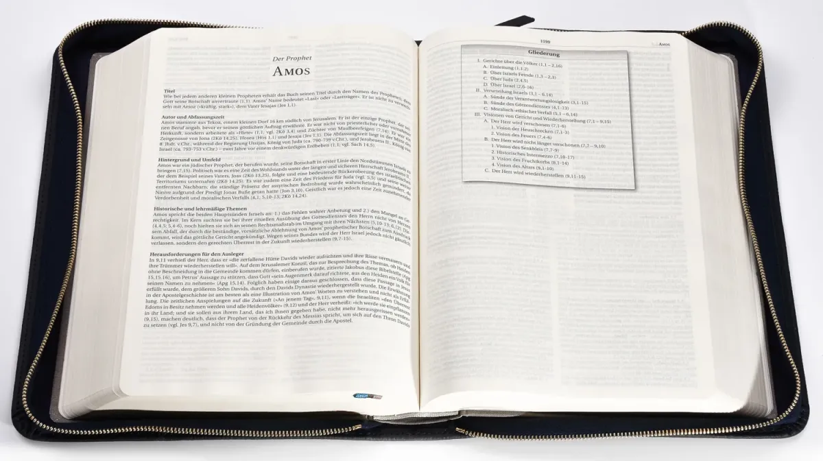 MacArthur Studienbibel mit Echtleder-Bibelhülle - Hülle in leicht genarbten Echtleder mit...