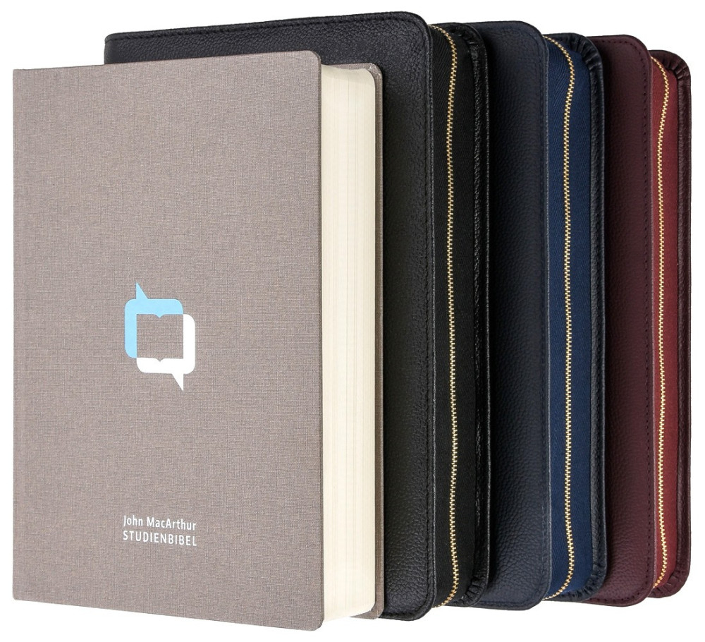 MacArthur Studienbibel mit Echtleder-Bibelhülle - Hülle in leicht genarbten Echtleder mit...