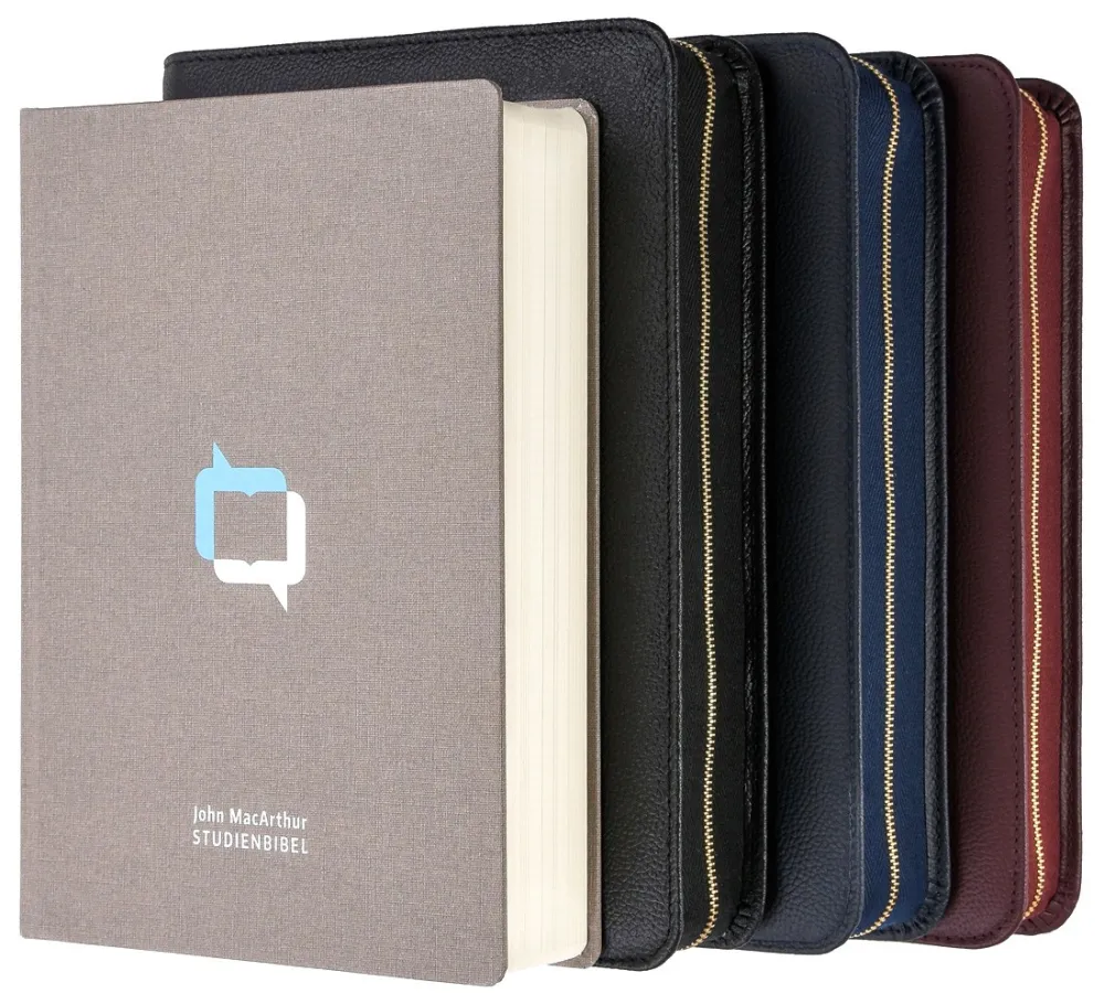 MacArthur Studienbibel mit Echtleder-Bibelhülle - Hülle in leicht genarbten Echtleder mit...