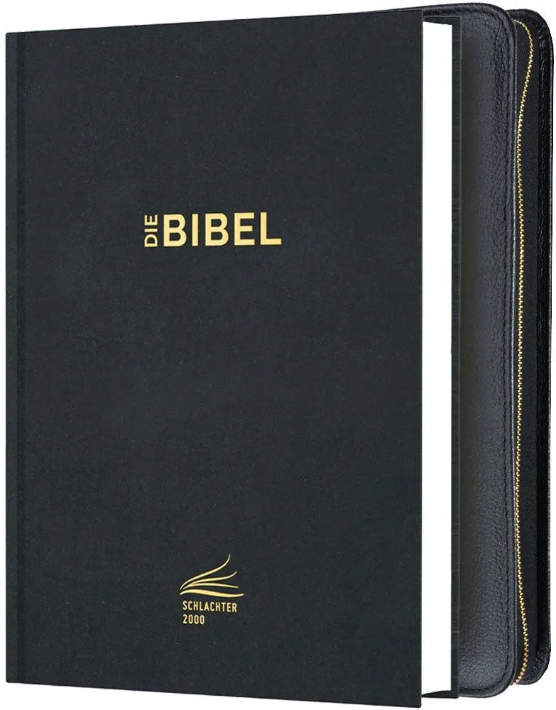 Schlachter 2000 Standardausgabe mit Echtleder-Bibelhülle - Hülle in leicht genarbten Echtleder...