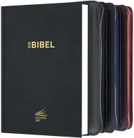 Schlachter 2000 Standardausgabe mit Echtleder-Bibelhülle - Hülle in leicht genarbten Echtleder...