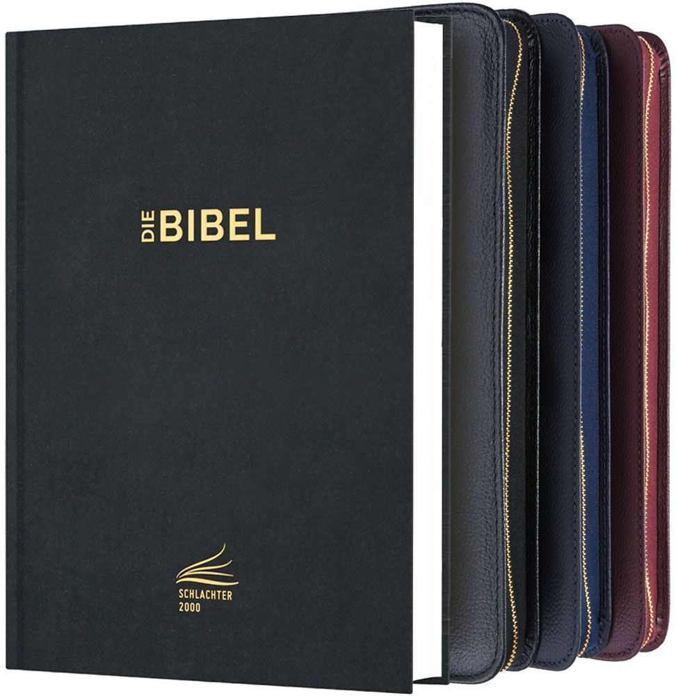 Schlachter 2000 Standardausgabe mit Echtleder-Bibelhülle - Hülle in leicht genarbten Echtleder...
