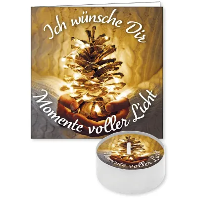 Ich wünsche dir Momente voller Licht (Lichtgruß) - mit passender Faltkarte (9 x 9 cm)