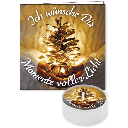 Ich wünsche dir Momente voller Licht (Lichtgruß) - mit passender Faltkarte (9 x 9 cm)