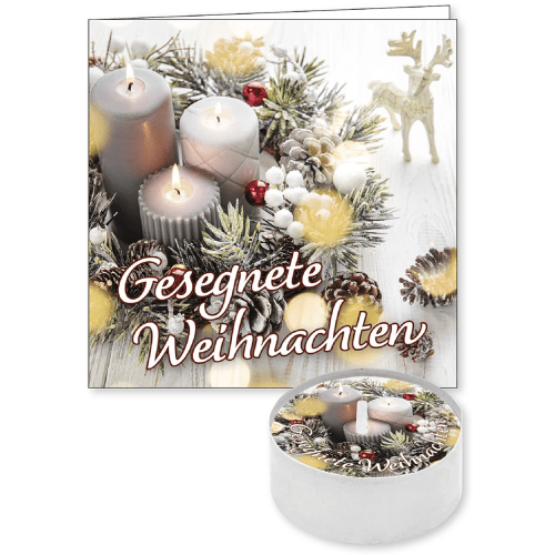 Gesegnete Weihnachten (Lichtgruß) - mit passender Faltkarte (9 x 9 cm)