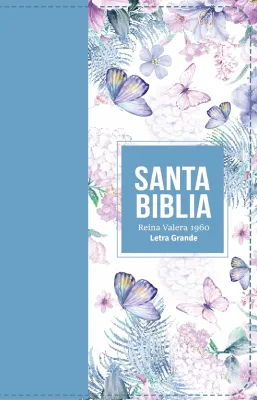 Espagnol, Bible, Reina Valera 1960, gros caractères, moyen format, similicuir bleu clair - Biblia...