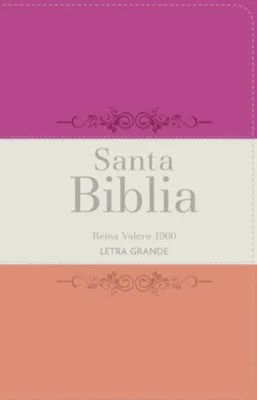 Espagnol, Bible, Reina Valera 1960, gros caractères, moyen format, tricolore fuschia, crème et...