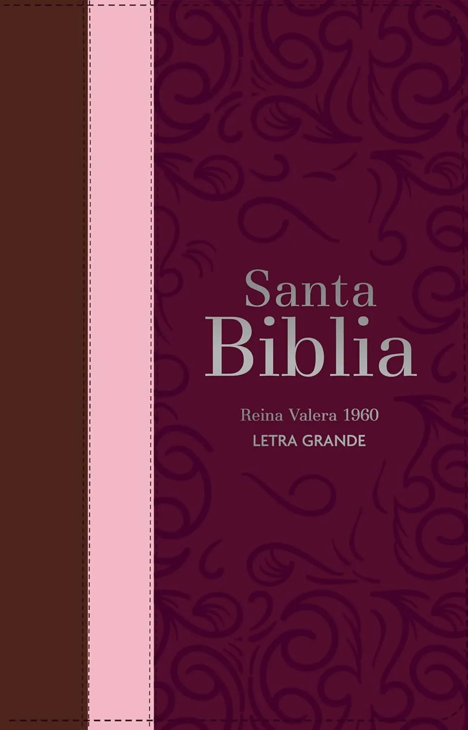 Espagnol, Bible, Reina Valera 1960, gros caractères, moyen format, similicuir tricolore marron,...
