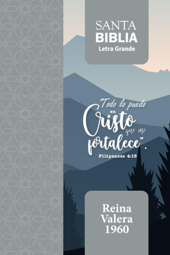 Espagnol, Bible, Reina Valera 1960, gros caractères, moyen format, similicuir gris Philippiens...