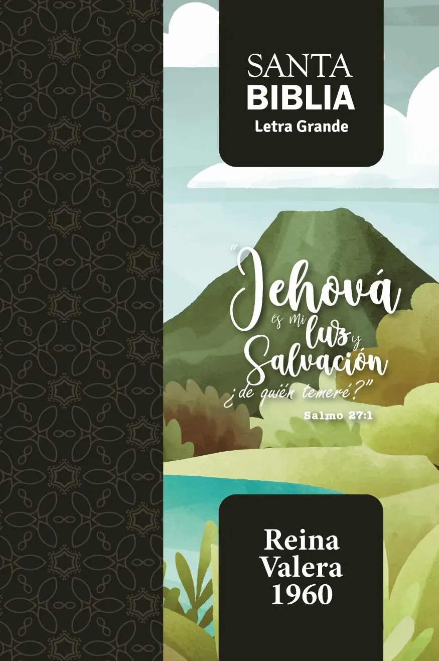 Espagnol, Bible, Reina Valera 1960, gros caractères, moyen format, similicuir noir Psaume 27:1,...