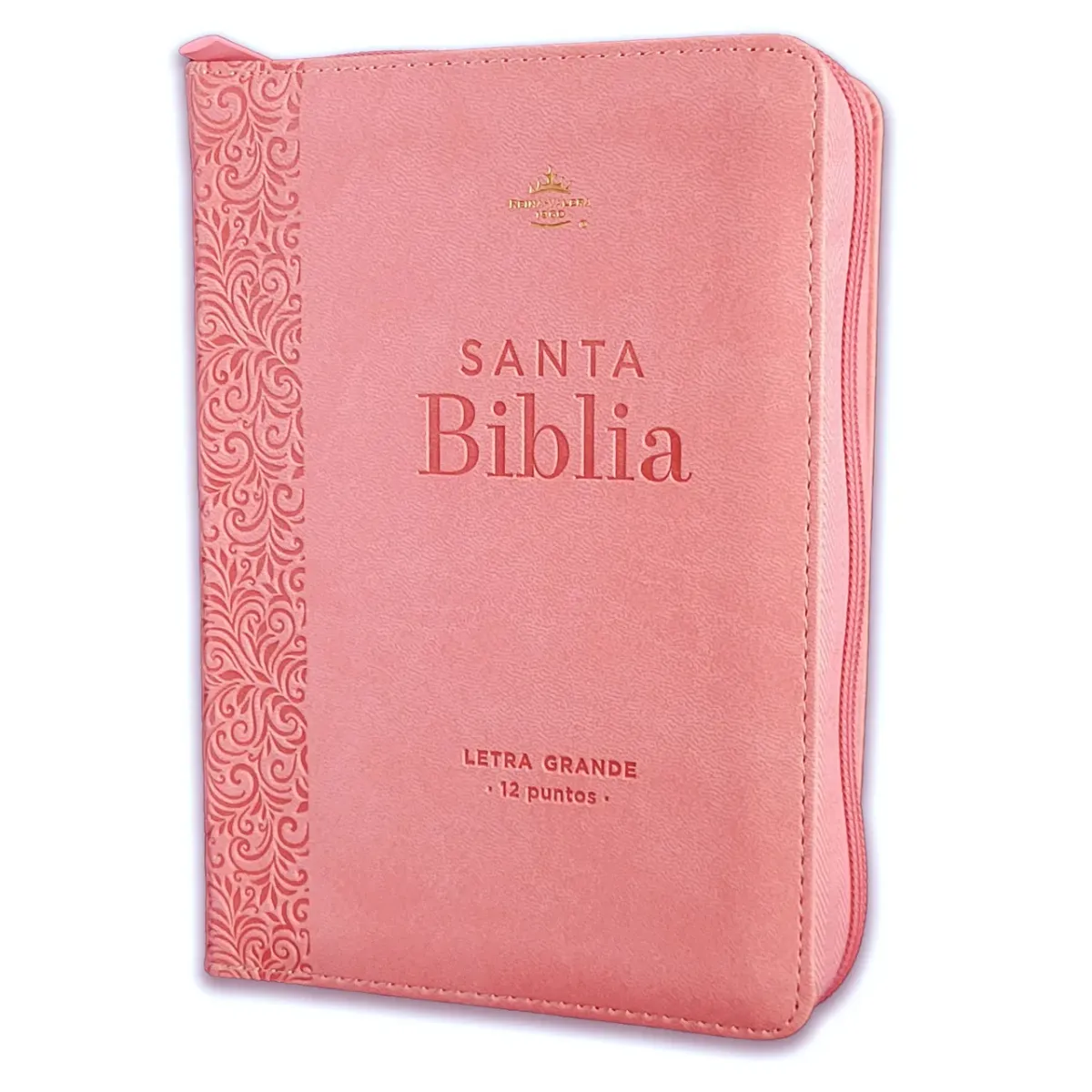 Espagnol, Bible, Reina Valera 1960, grands caractères, compacte, similicuir rose, avec fermeture...