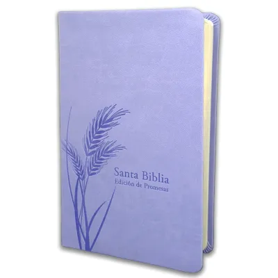 Espagnol, Bible, Reina Valera 1960, gros caractères, moyen format, similicuir lavande motif épis...