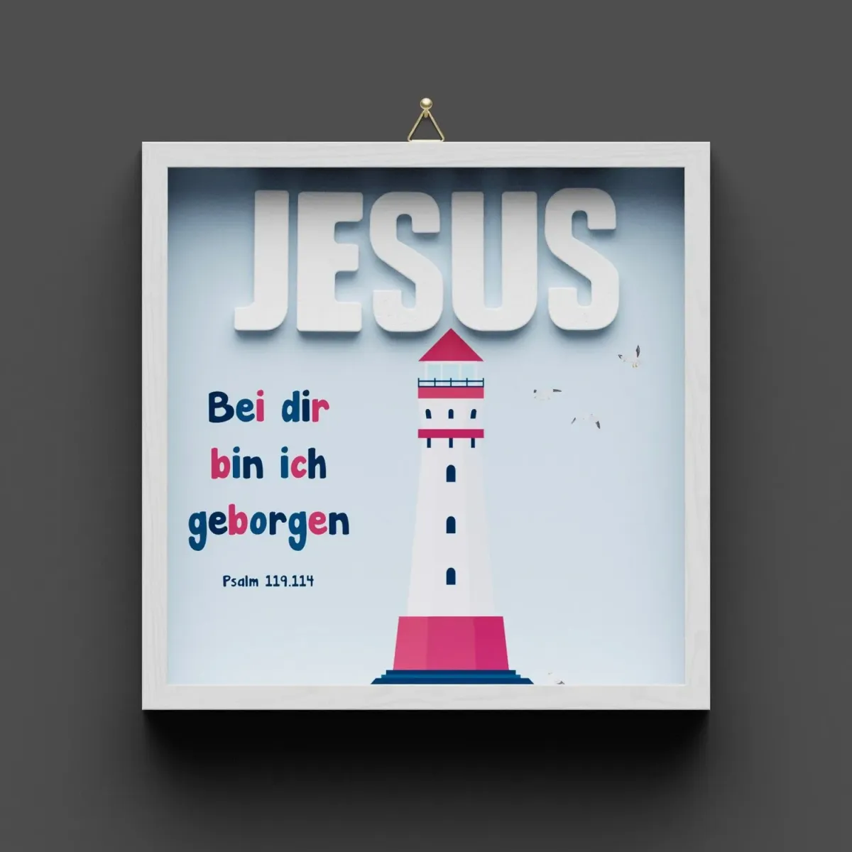Cementini Wandbild JESUS - Betonbuchstaben mit Nacht-Leucht-Effekt