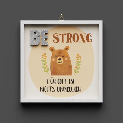 Cementini Wandbild  Be strong Bär