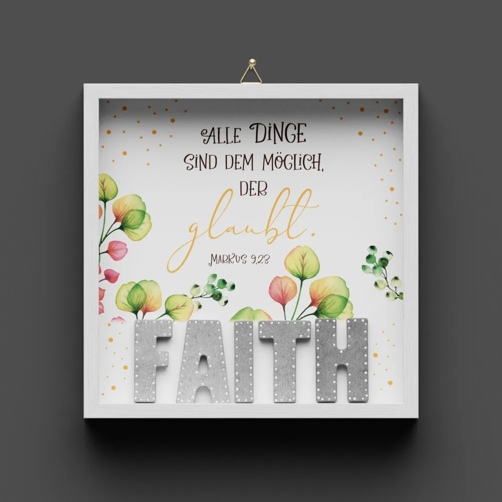 Cementini Wandbild FAITH Mk. 9,23 - Dekobild mit Aufhängung, Lovely - Motiv