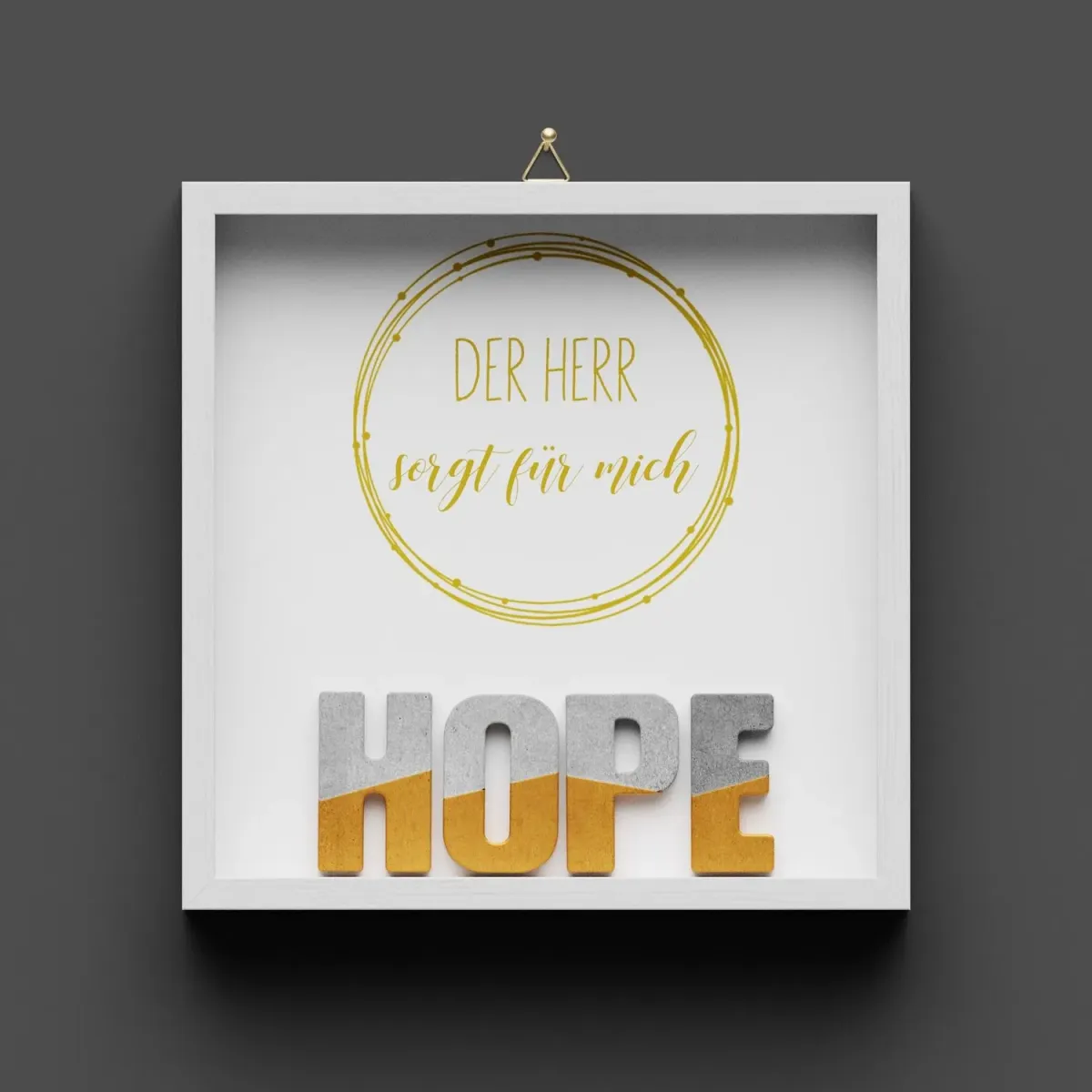 Cementini Wandbild HOPE Der Herr sorgt für dich - Dekobild mit Aufhänger