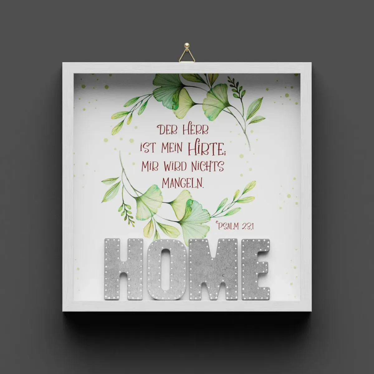 Cementini Wandbild HOME Hirte Ps. 23,1 - aus Holz & Betonbuchstaben  Lovely - Motiv