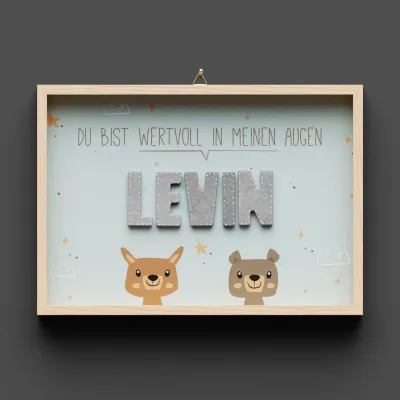 Wandbild aus Holz "Du bist wervoll in meinen Augen" - Mit individuellem Namen