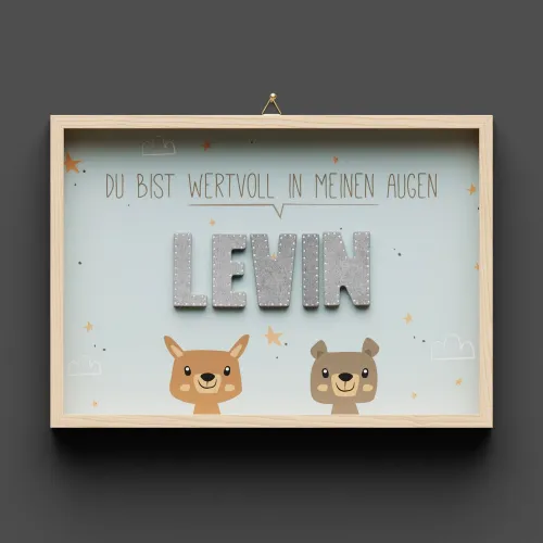 Wandbild aus Holz "Du bist wervoll in meinen Augen" - Mit individuellem Namen