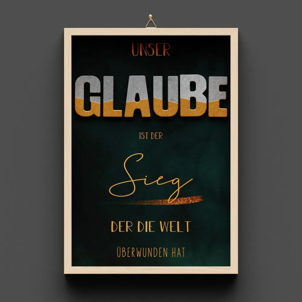 Cementini Wandbild GLAUBE - aus Holz & Betonbuchstaben