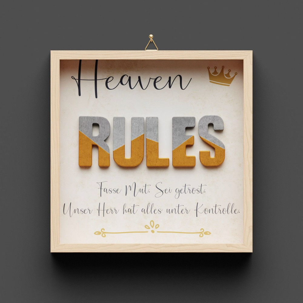 Cementini Wandbild HEAVEN RULES 20 X 20