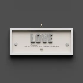 Cementini Wandbild  LOVE 1.Joh. 4,19 - Dekobild mit Aufhänger