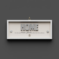 Wandbild aus Holz HOME Jos. 24,15 - Dekobild mit Aufhänger