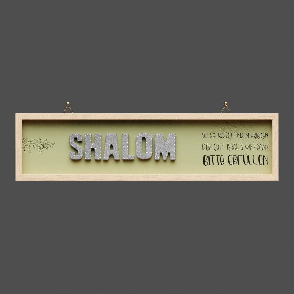 Cementini Wandbild SHALOM 1.Sam 1,17 - aus Holz & Betonbuchstaben