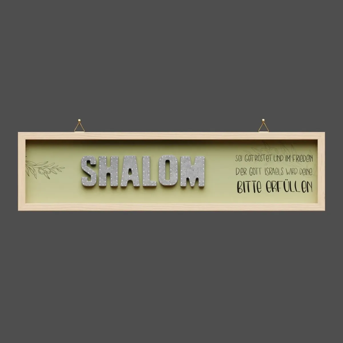 Cementini Wandbild SHALOM 1.Sam 1,17 - aus Holz & Betonbuchstaben