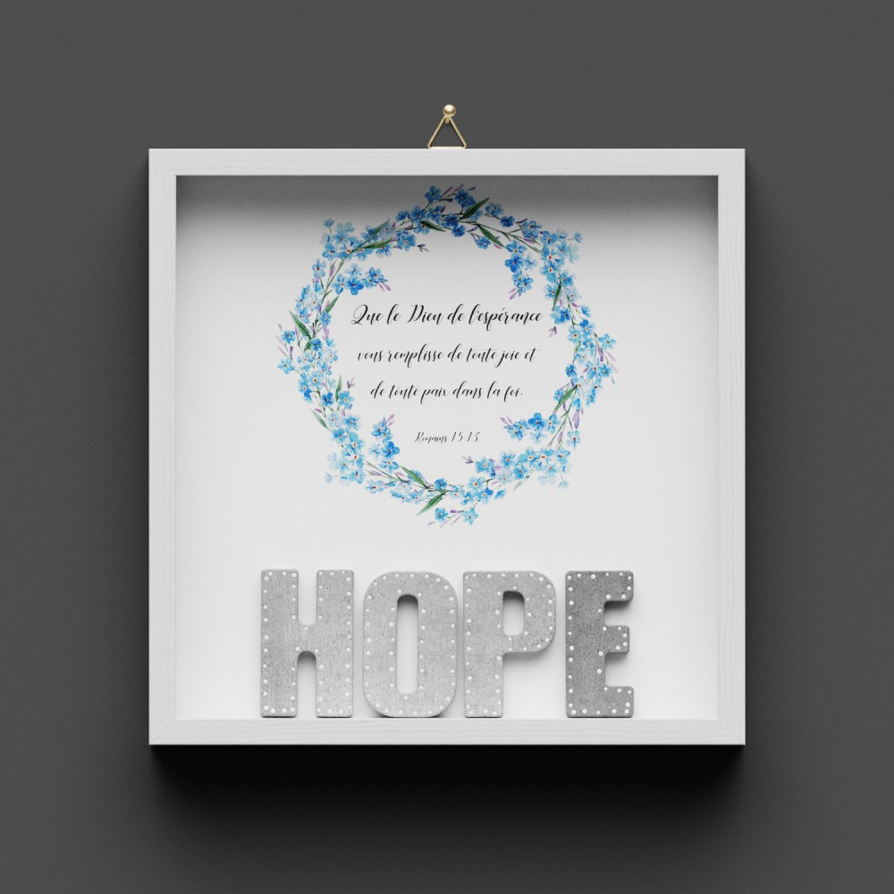 Cadre en bois HOPE - Romains 15:15