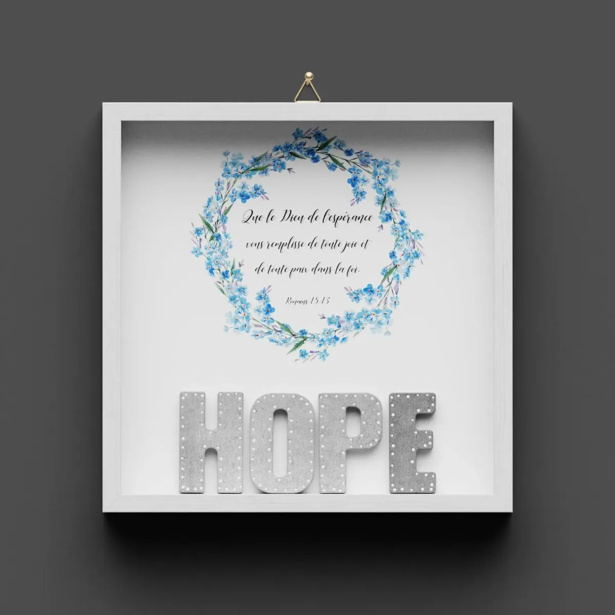 Cadre en bois HOPE - Romains 15:15
