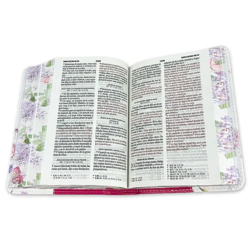 Spanisch, Reina Valeras 1960 Bibel - Taschenformat, gebunden, Kunstleder rosarot, Motiv Vogel