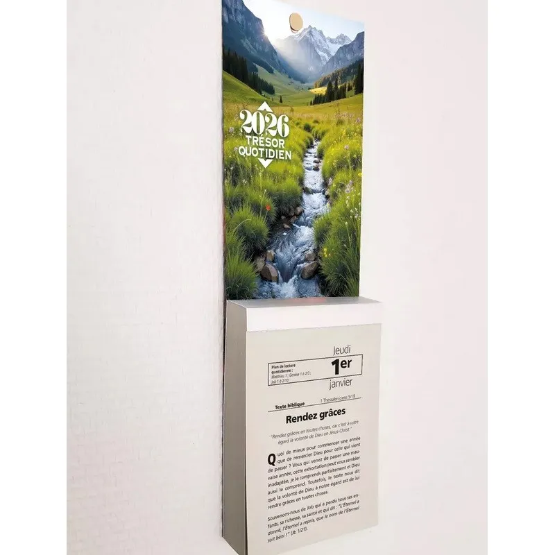 Trésor quotidien - Calendrier éphéméride, mural à effeuiller