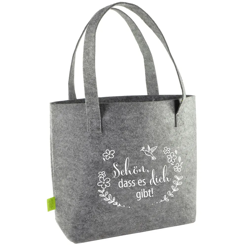 Schön, dass es dich gibt - Shopper aus recyceltem PET-Filz