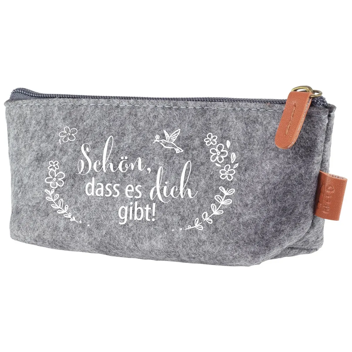 Schön, dass es dich gibt - Etui aus recyceltem PET-Filz