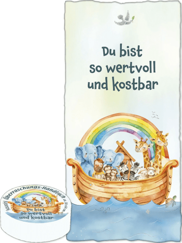 Du bist so wertvoll und kostbar (Überraschungs-Handtuch) - 30 x 60 cm. Gästehandtuchgröße