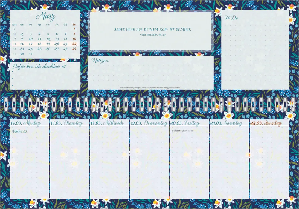 Meine fröhlich-bunte Segenswoche - Wochen-Tischkalender